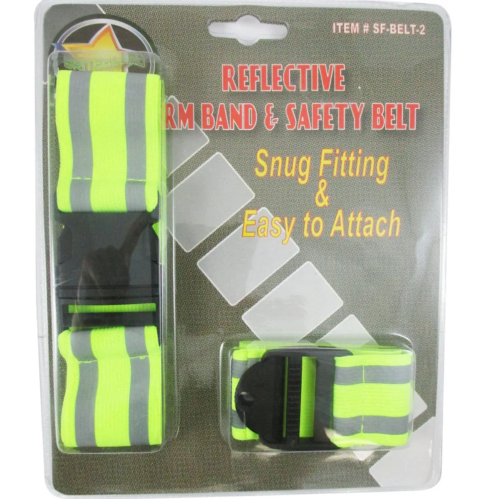 1 Reflective Arm Band Safety 1 Belt Running Bike Run Sport Walk Strap Visibility