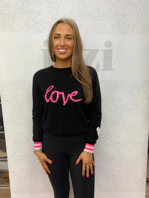 Brodie Cashmere T 'Love Sweat' Black Jumper