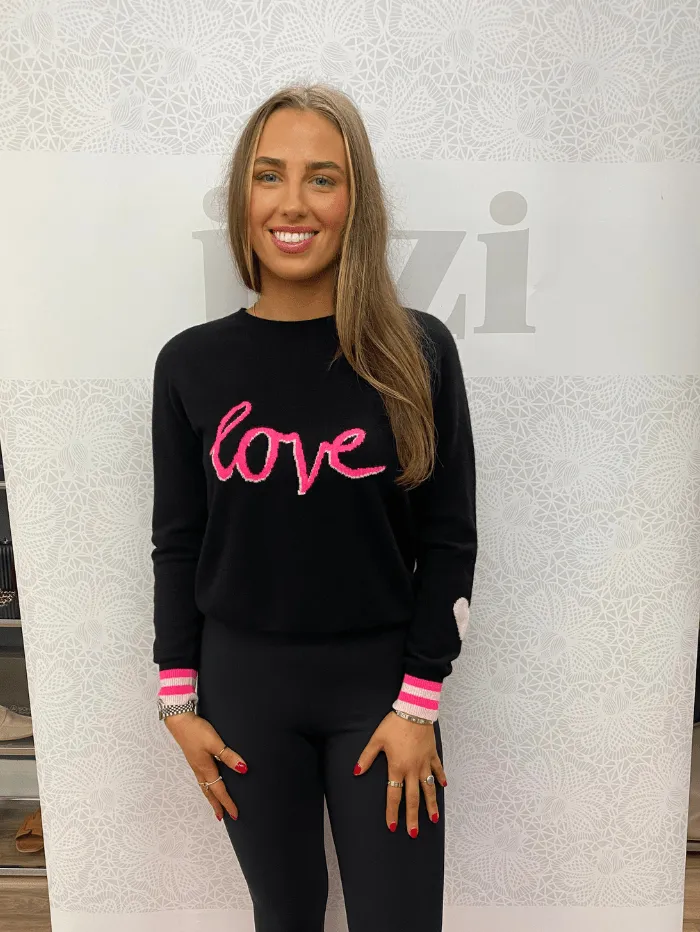 Brodie Cashmere T 'Love Sweat' Black Jumper