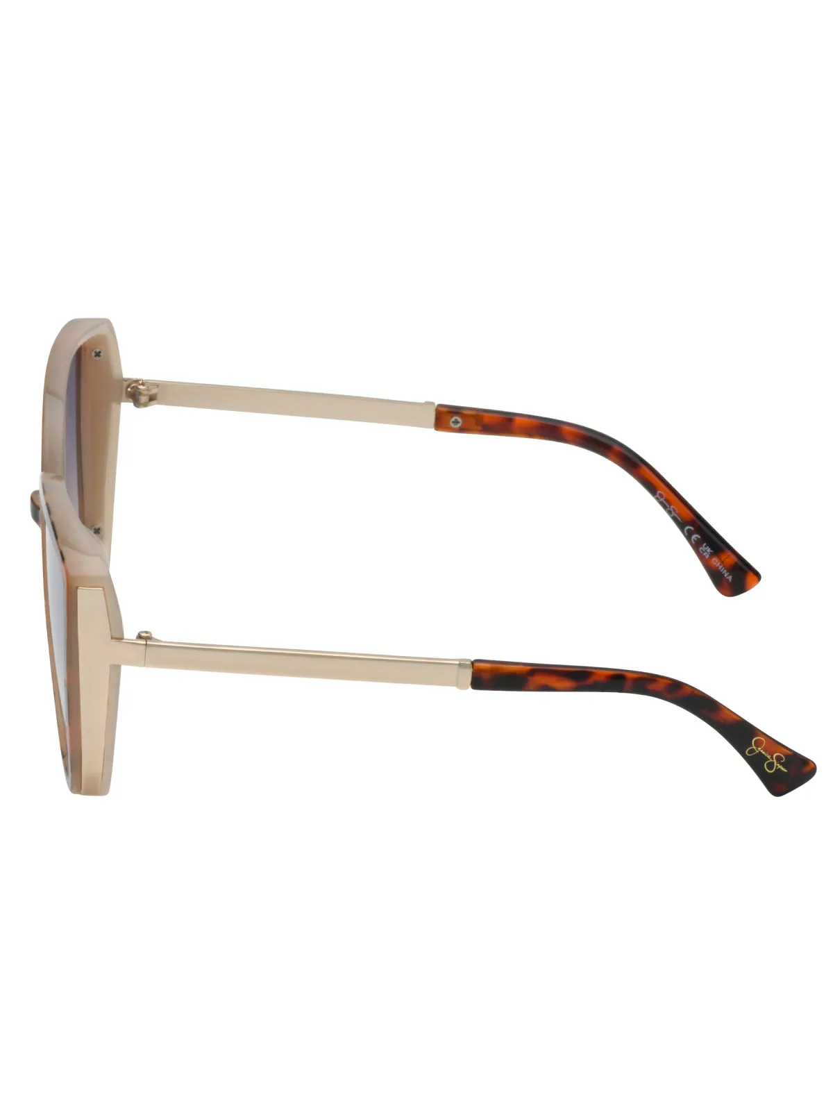 Cat Eye Sunglasses with Metal Temple in Tortoise