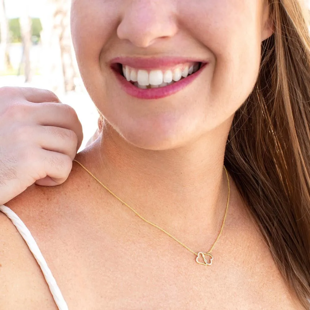 Daughter Gift From Mom Diamond and Gold Heart Everlasting Love Necklace