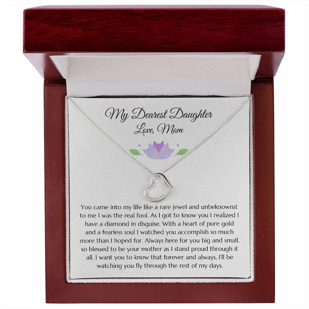 Daughter Gift From Mom Minimalist Delicate Heart Necklace, Gift from Mom, Mom to Daughter