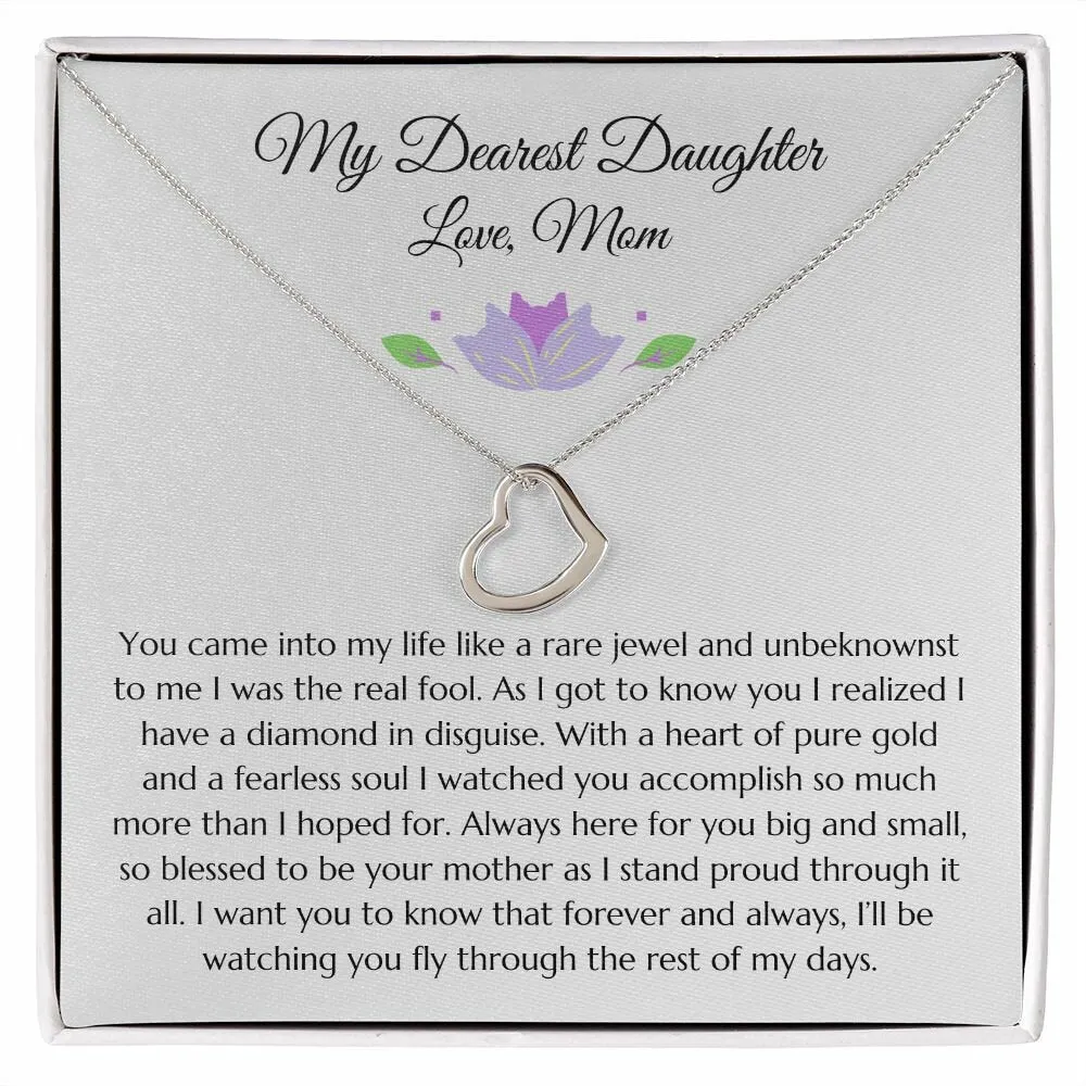 Daughter Gift From Mom Minimalist Delicate Heart Necklace, Gift from Mom, Mom to Daughter