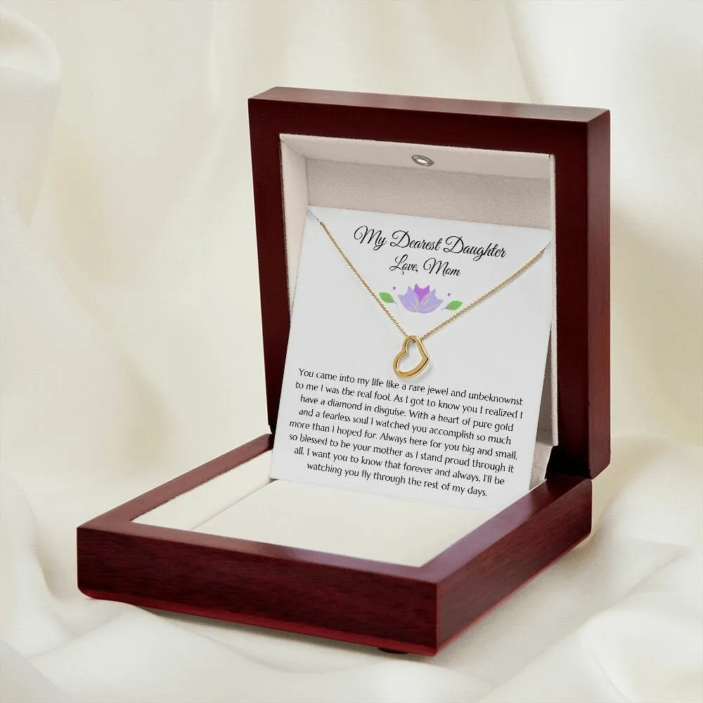 Daughter Gift From Mom Minimalist Delicate Heart Necklace, Gift from Mom, Mom to Daughter