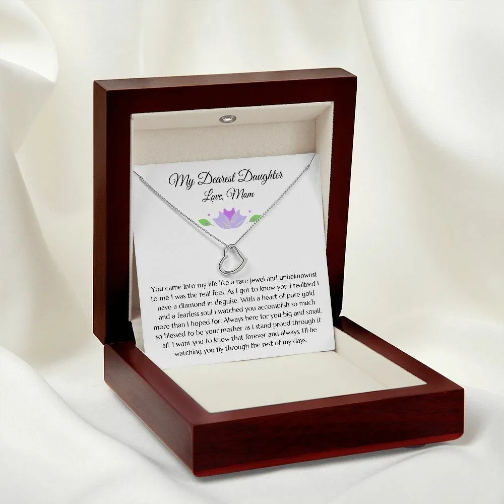 Daughter Gift From Mom Minimalist Delicate Heart Necklace, Gift from Mom, Mom to Daughter