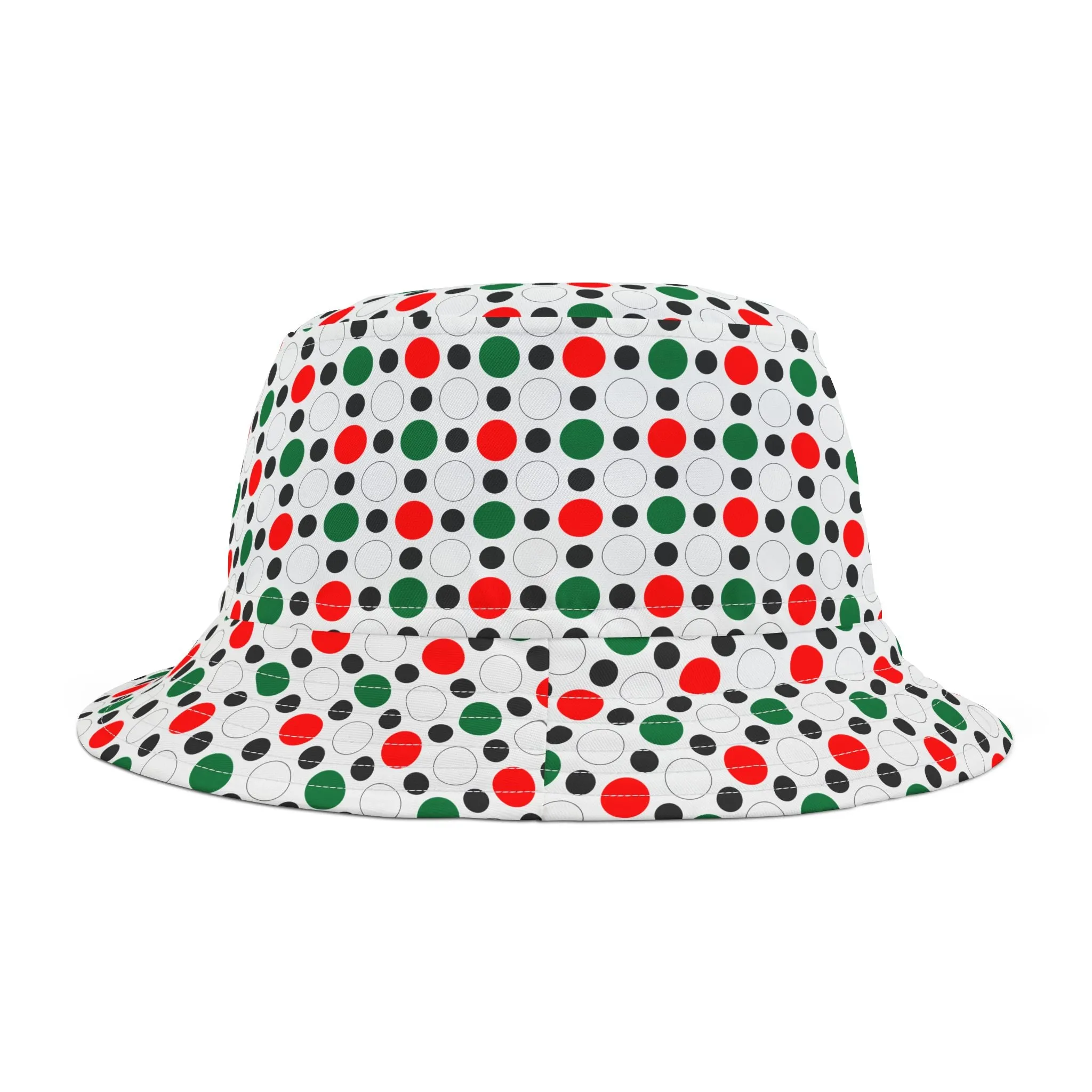 Green White Red Circle PatternBucket Hat (AOP)