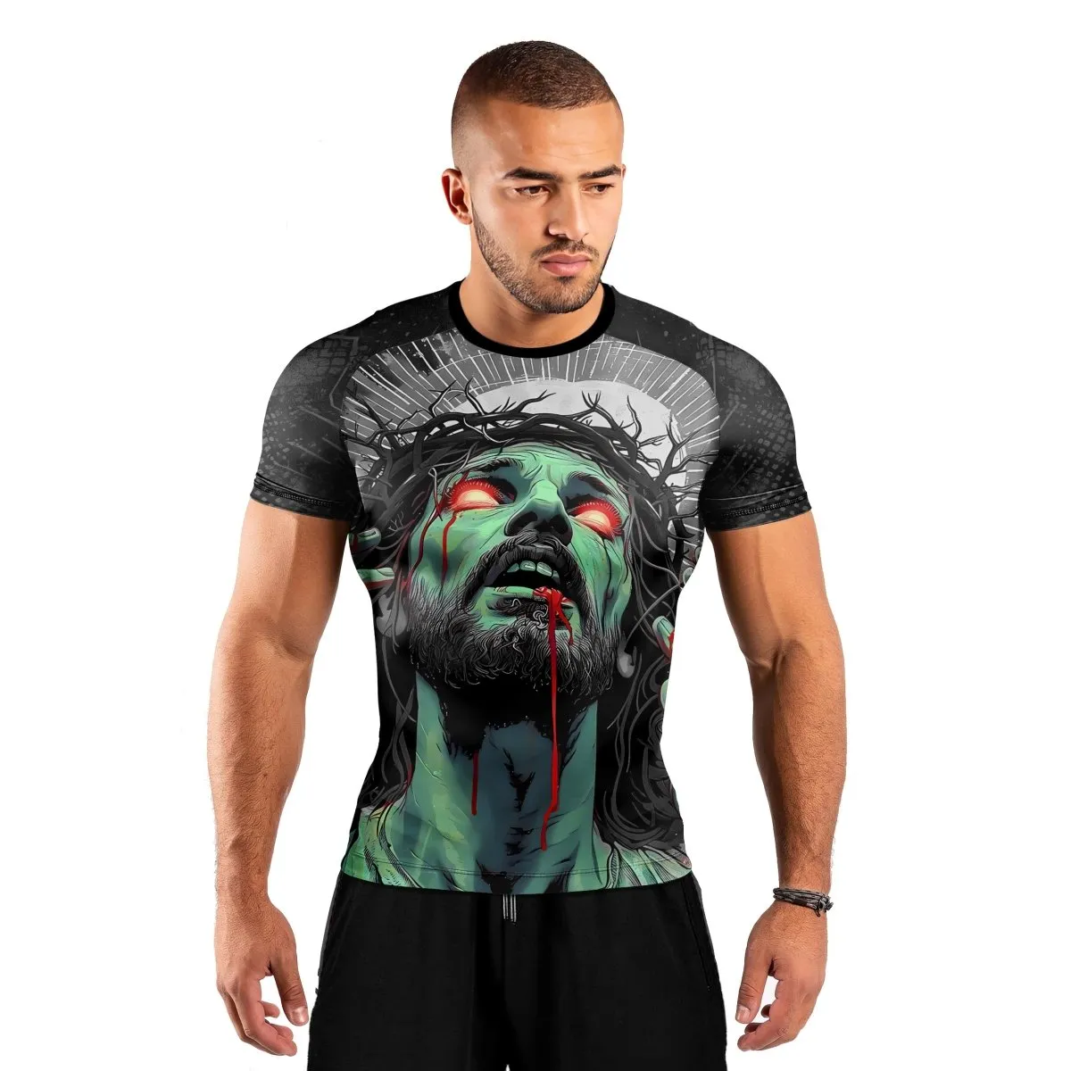 Jesus Paid All Men's Short Sleeve Rash Guard