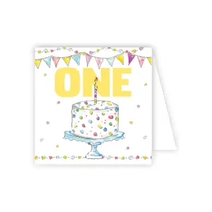 One Dotted Birthday Cake Enclosure Card