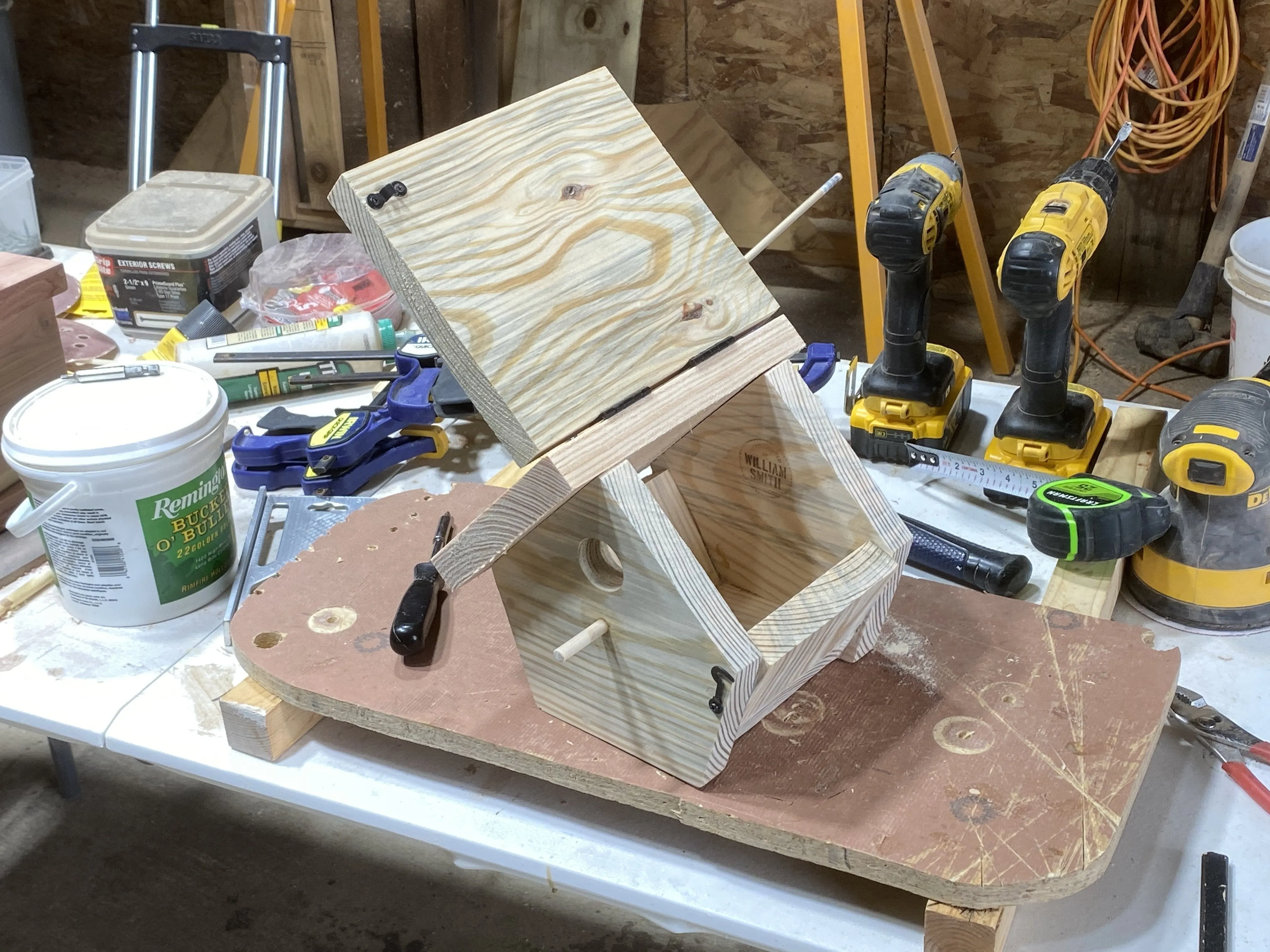 Ready to Paint US Veteran Made Carolina Wren/Chickadee Birdhouse