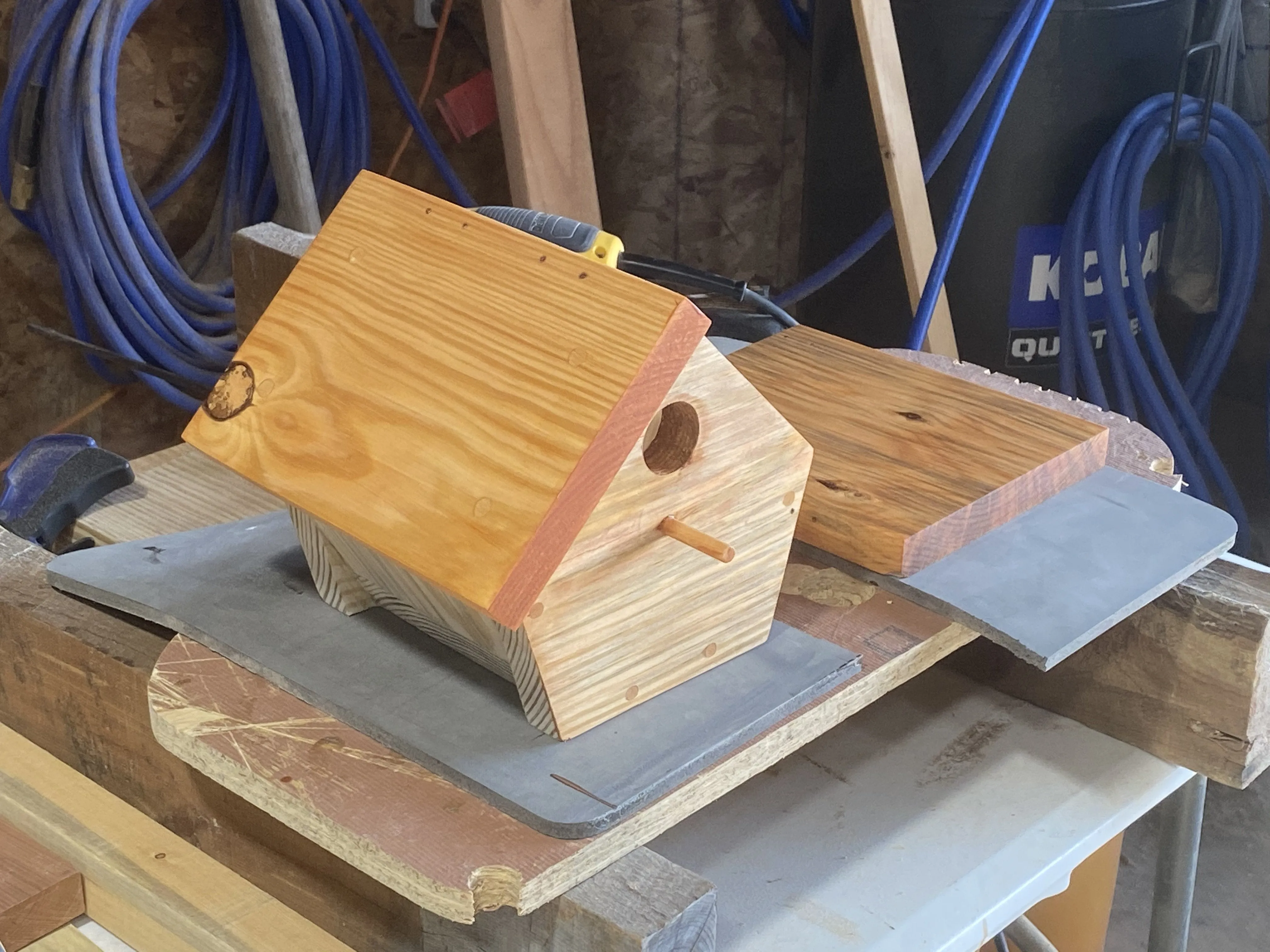 Ready to Paint US Veteran Made Carolina Wren/Chickadee Birdhouse