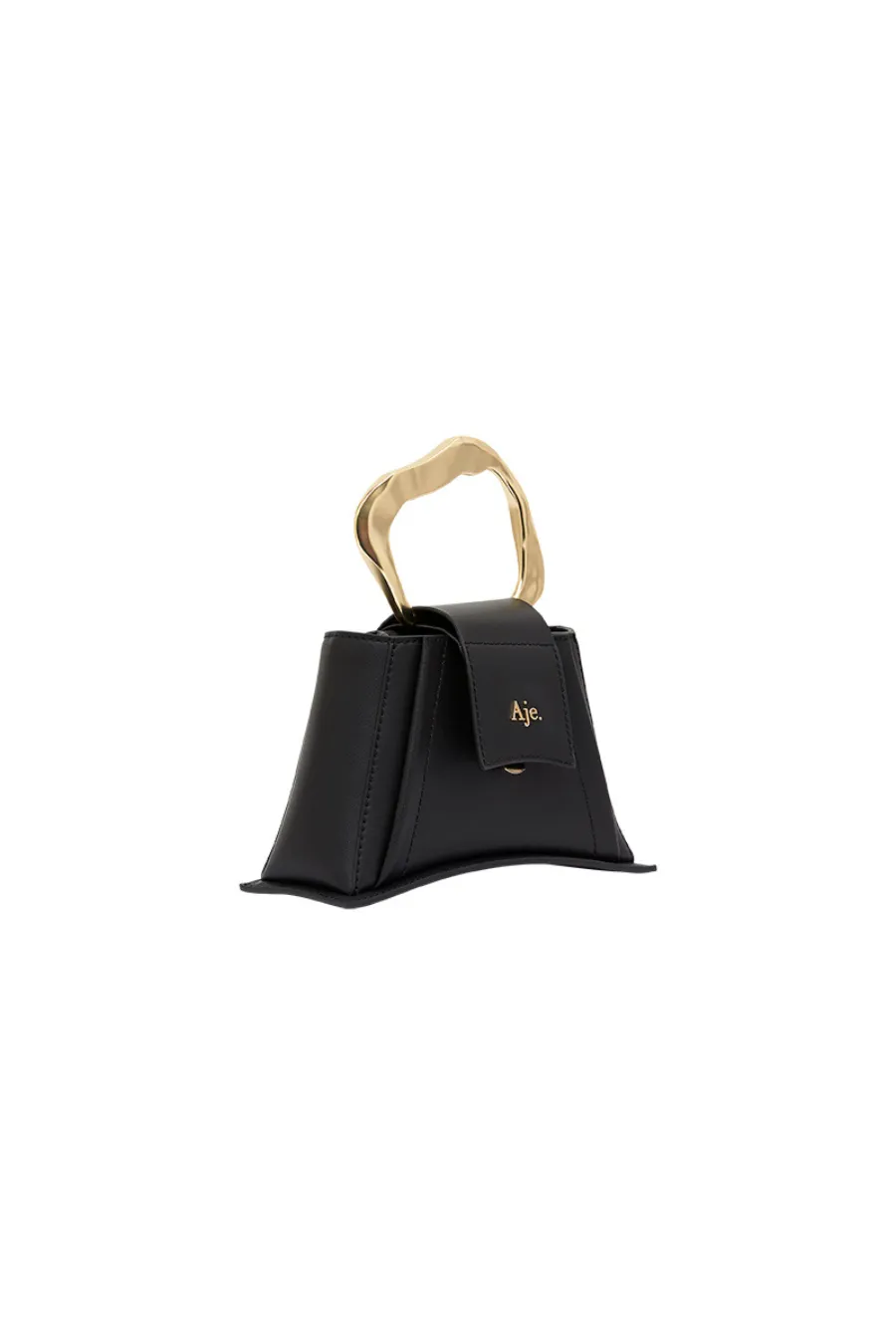 Thea Sculptural Handle Bag Black
