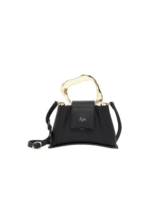 Thea Sculptural Handle Bag Black