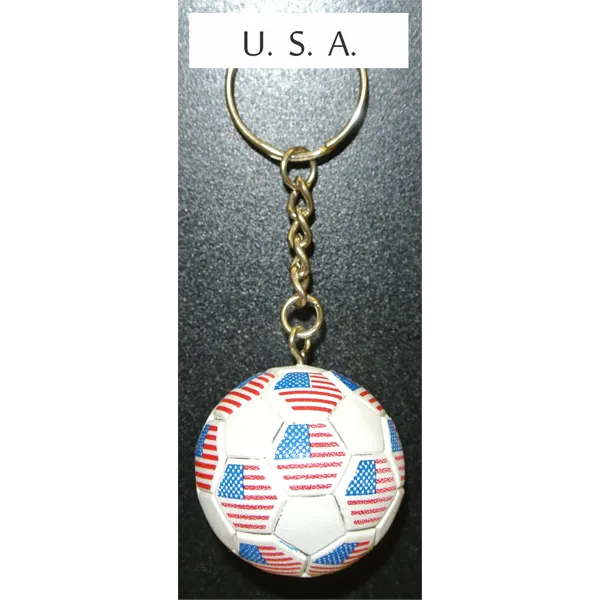 USA Soccer Ball Metal Key Chain